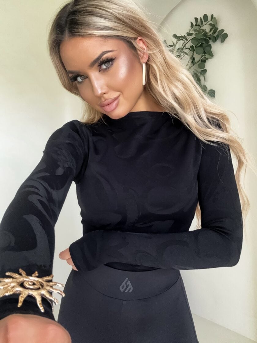 Bluzka SABRINA pianka - czarna - obrazek 5