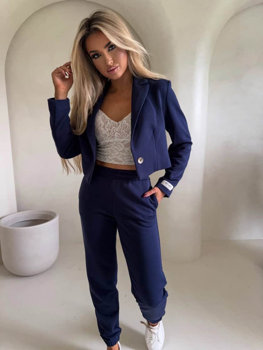 Marynarka dresowa SLIM - granatowa - obrazek 21