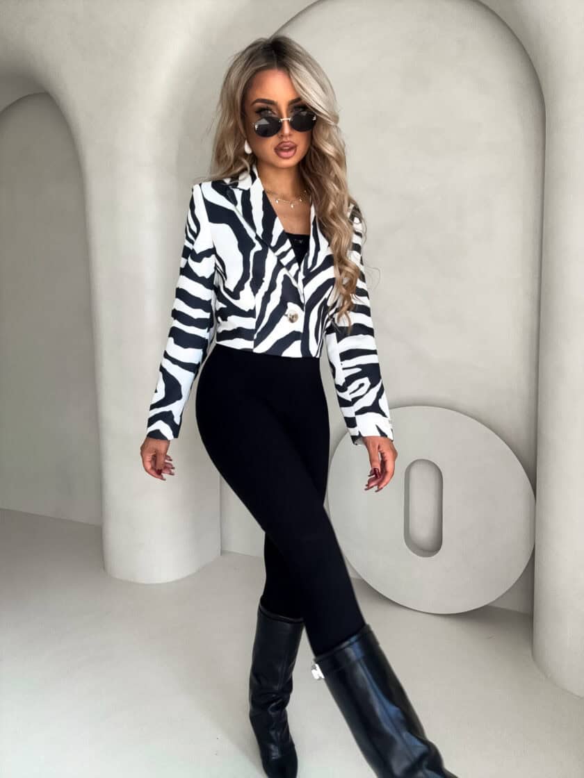 Marynarka dresowa SLIM - zebra - obrazek 4