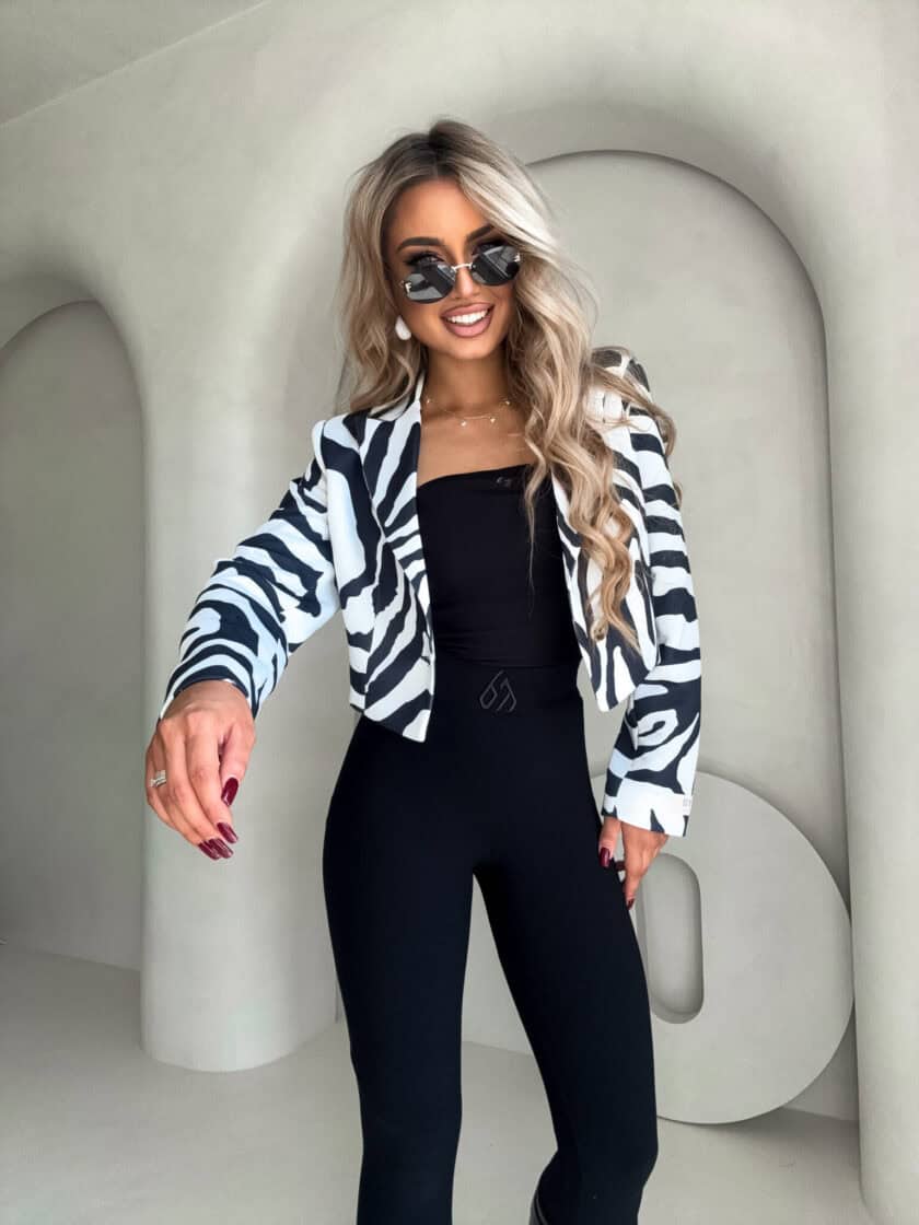 Marynarka dresowa SLIM - zebra - obrazek 5
