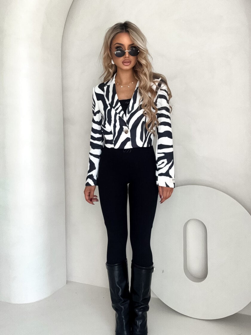 Marynarka dresowa SLIM - zebra - obrazek 7
