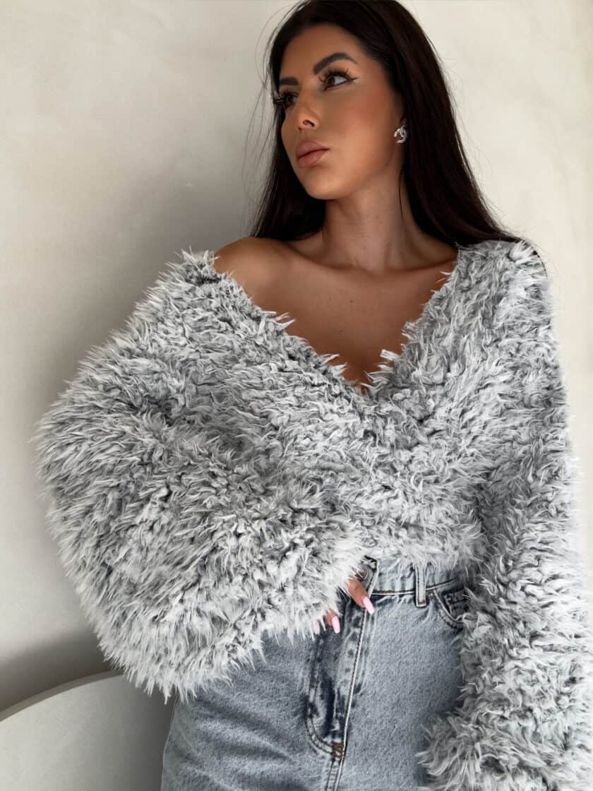 Bluzka KAIRA SHAGGY – szara - obrazek 9