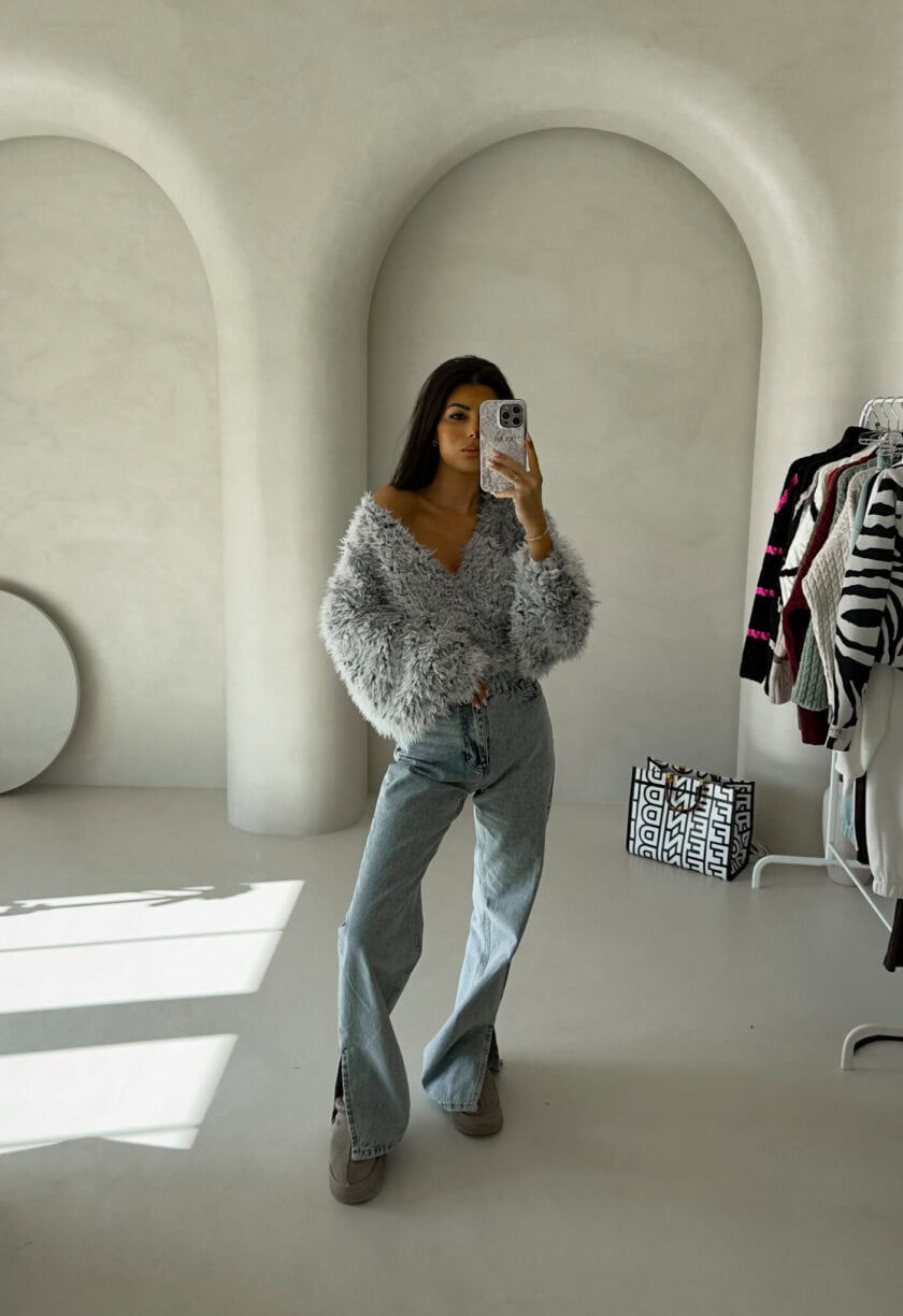 Bluzka KAIRA SHAGGY – szara - obrazek 13