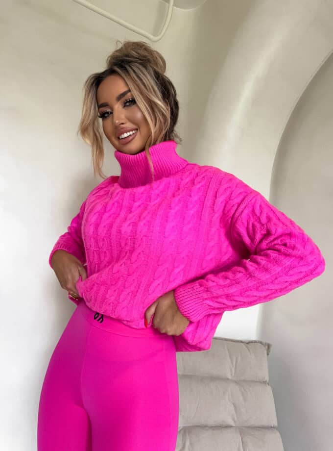 Sweter golf INKO - mocny róż