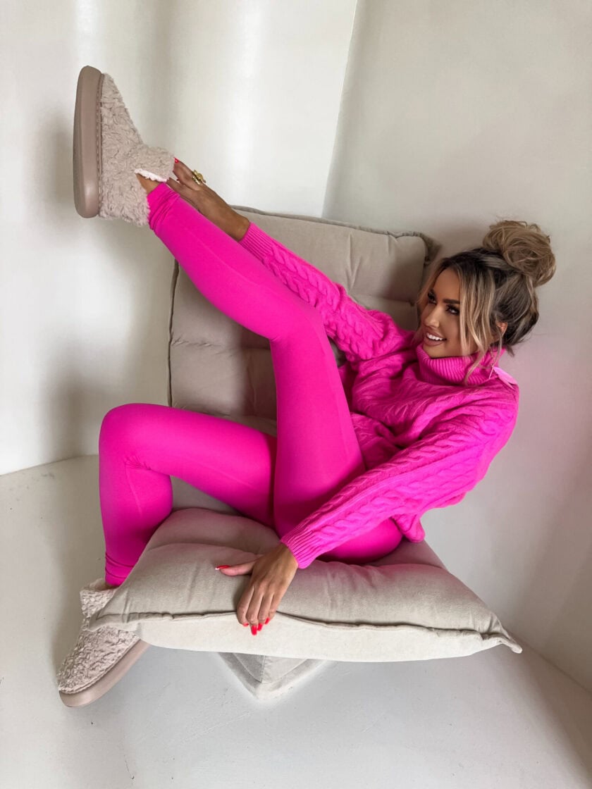 Sweter golf INKO - mocny róż - obrazek 3