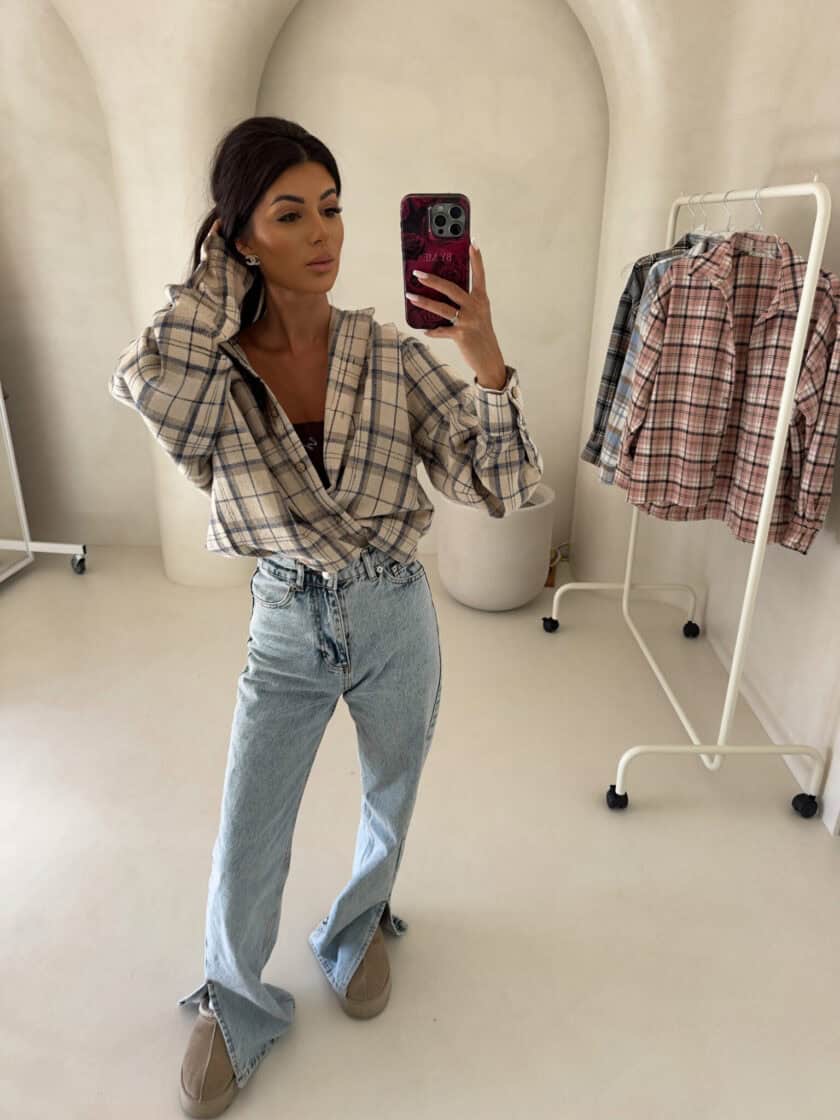 Koszula KRATA - beżowa - obrazek 5