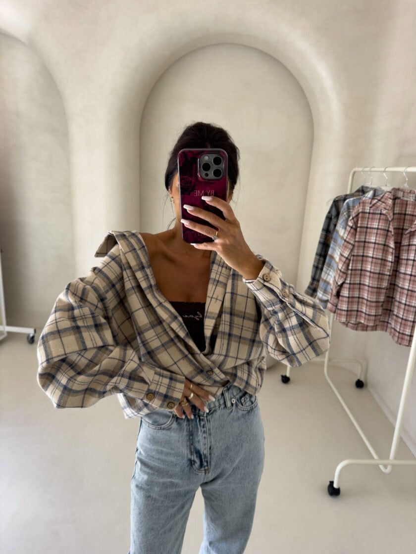 Koszula KRATA - beżowa