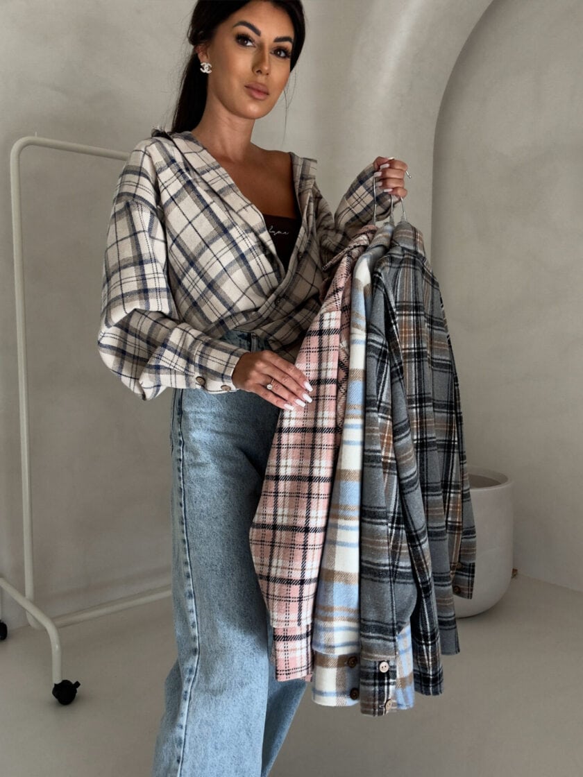 Koszula KRATA - beżowa - obrazek 4