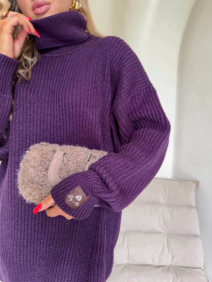 Sweter golf LAVER - śliwka - obrazek 7