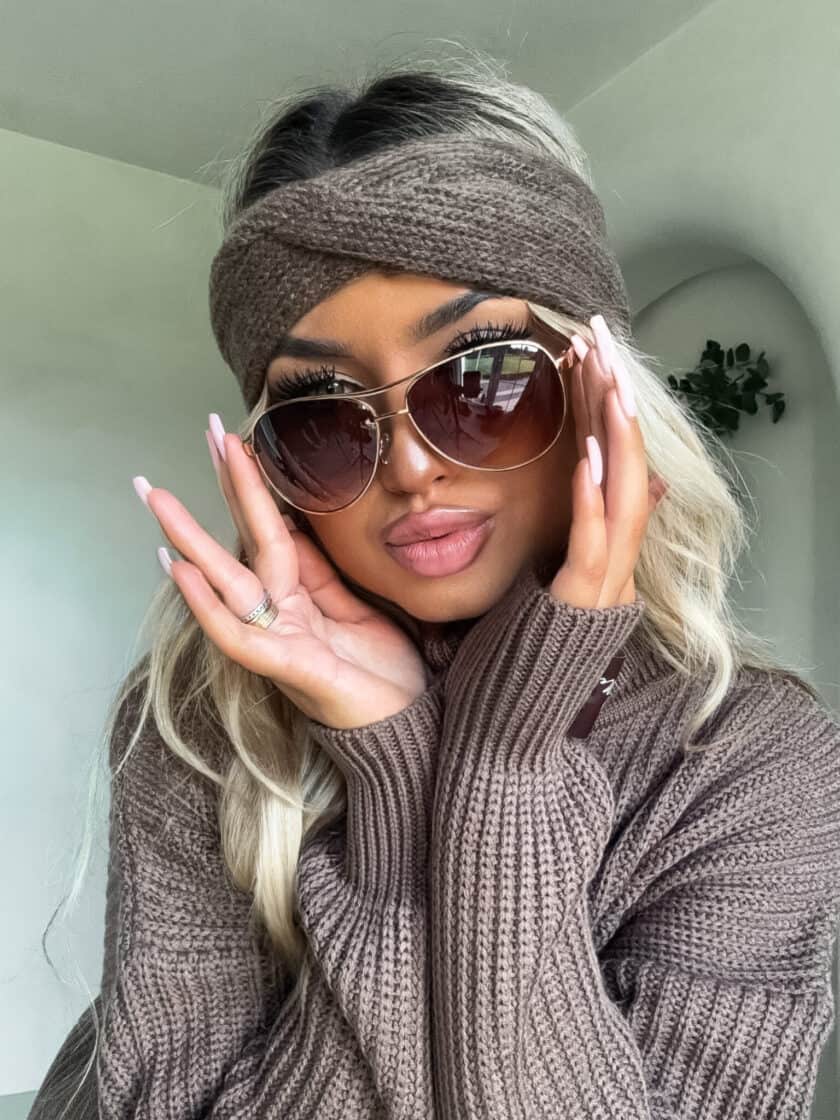 Sweter golf LAVER - mleczna czekolada - obrazek 2