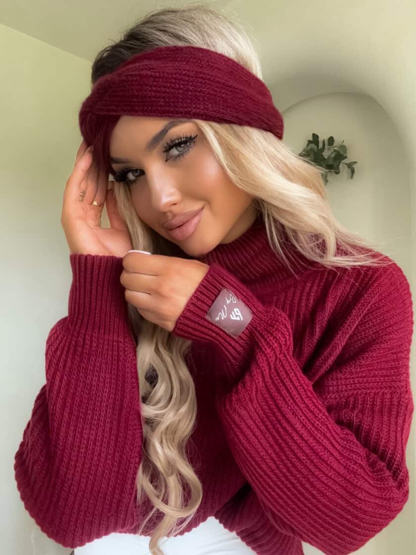 Sweter golf LAVER - bordowy - obrazek 4