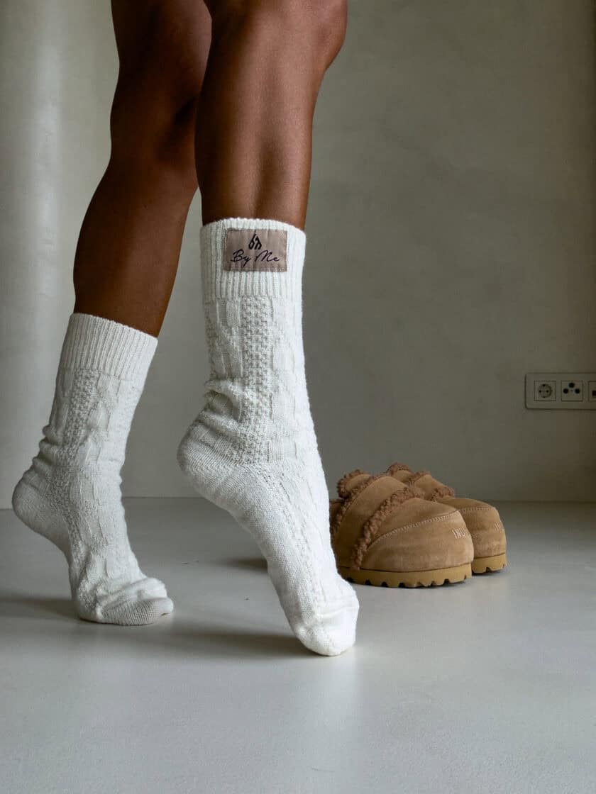 Skarpety WOOL – ecru - obrazek 4