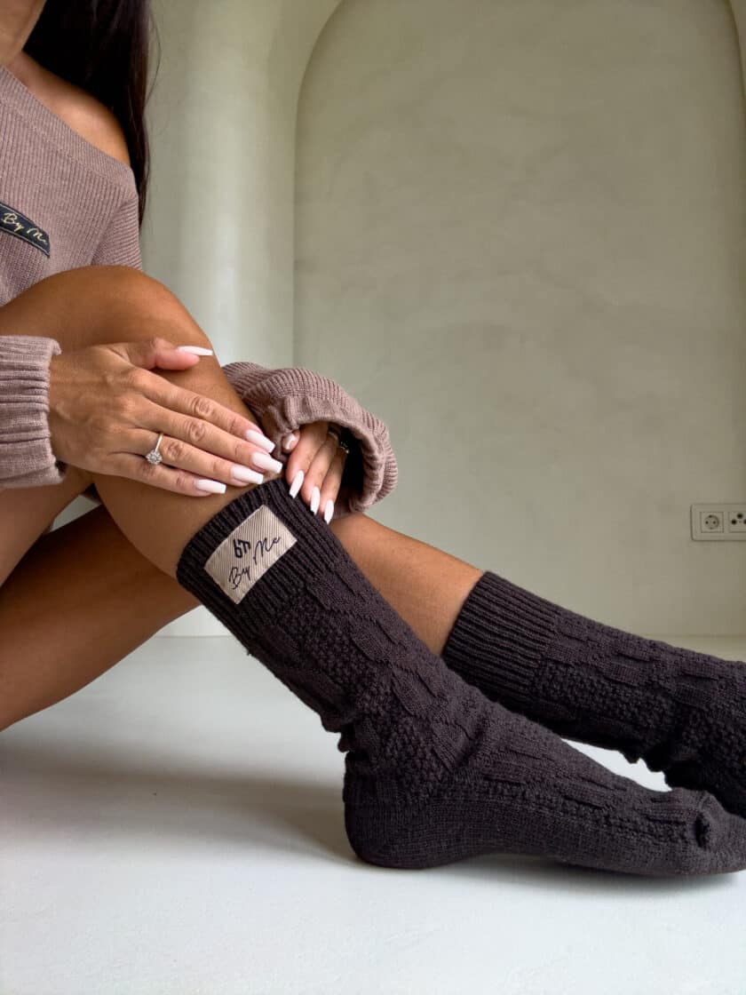 Skarpety WOOL – czekoladowe - obrazek 5