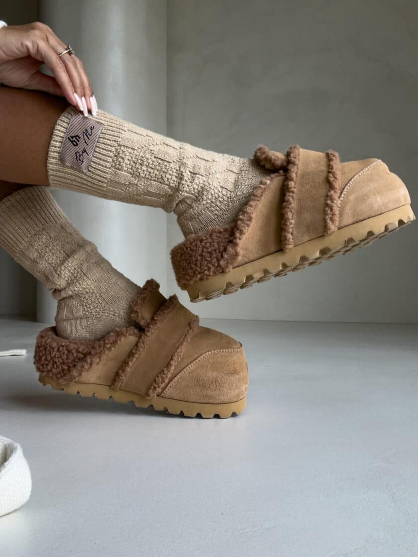 Skarpety WOOL – beżowe - obrazek 6