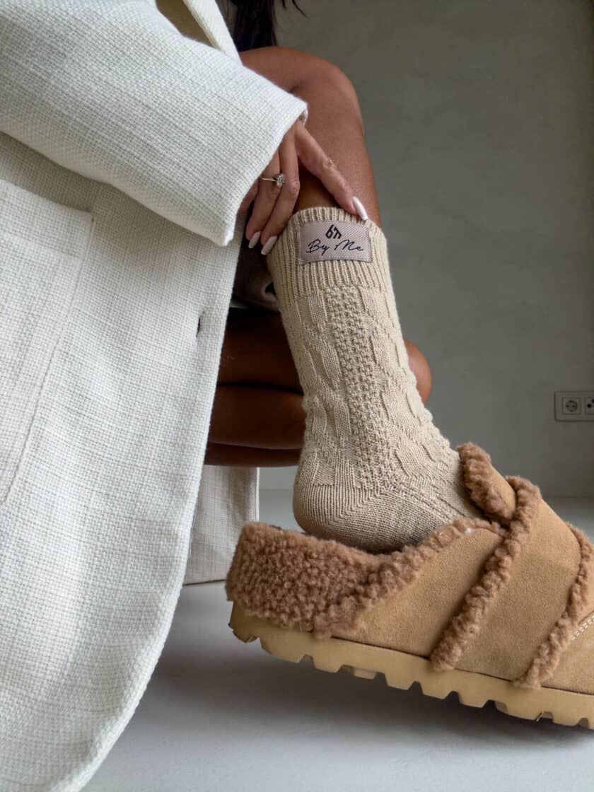 Skarpety WOOL – beżowe - obrazek 8