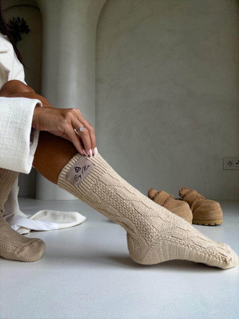 Skarpety WOOL – beżowe - obrazek 11