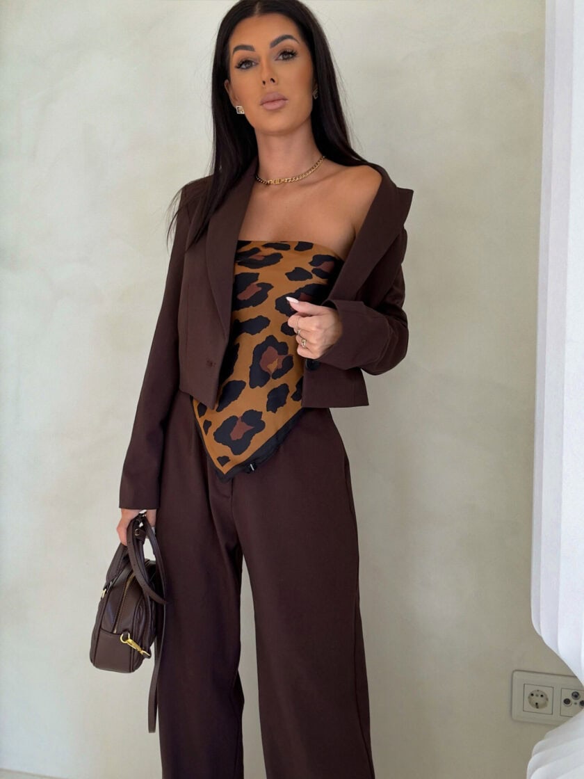 Marynarka SLIM - czekoladowa - obrazek 8