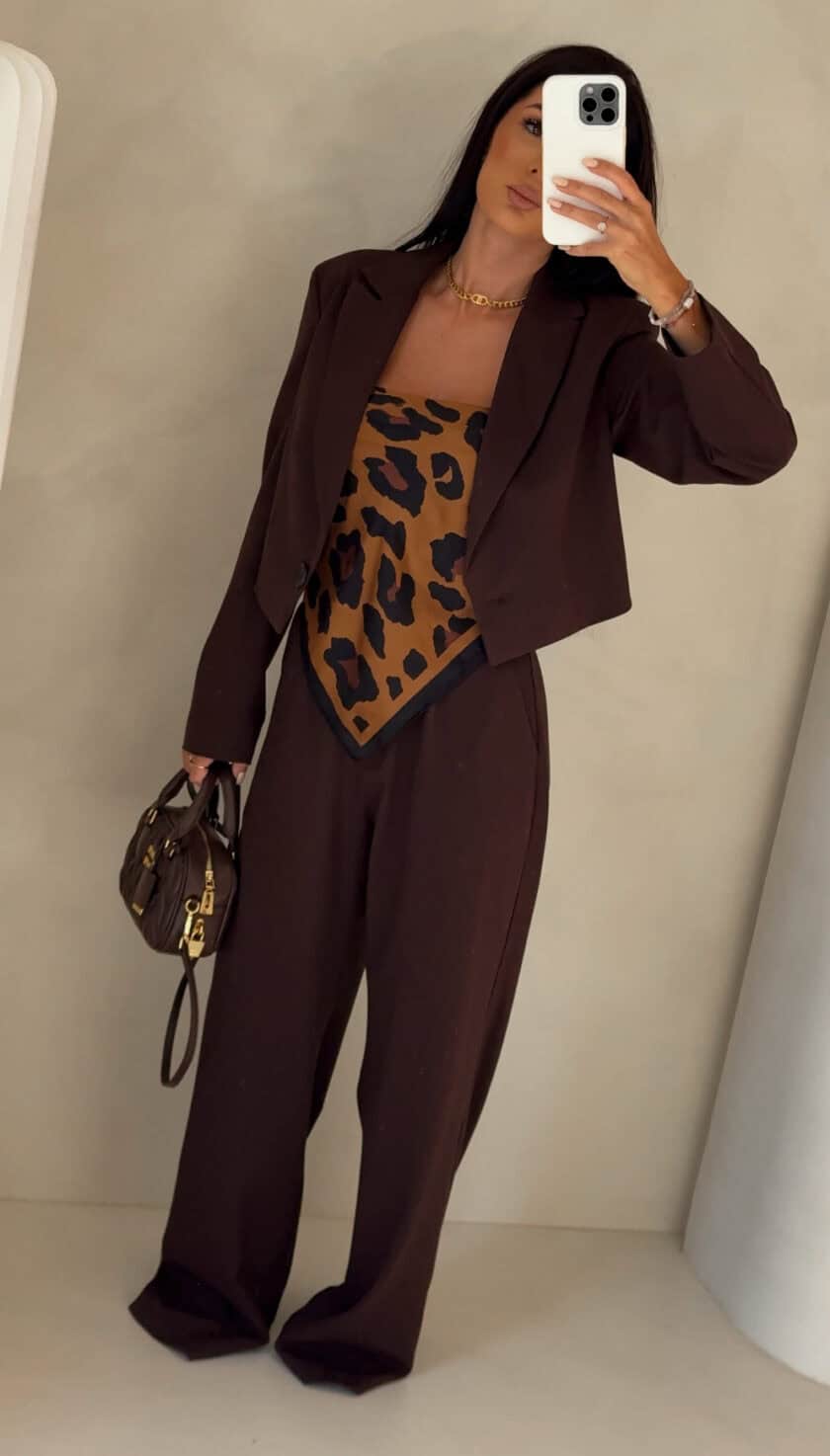 Marynarka SLIM - czekoladowa - obrazek 10