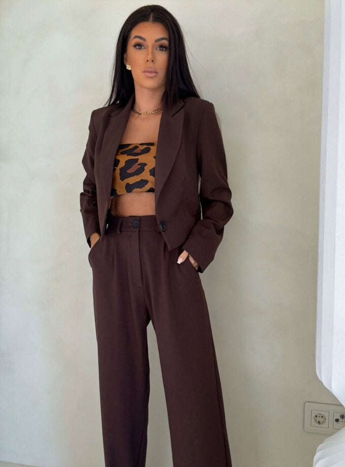 Marynarka SLIM - czekoladowa