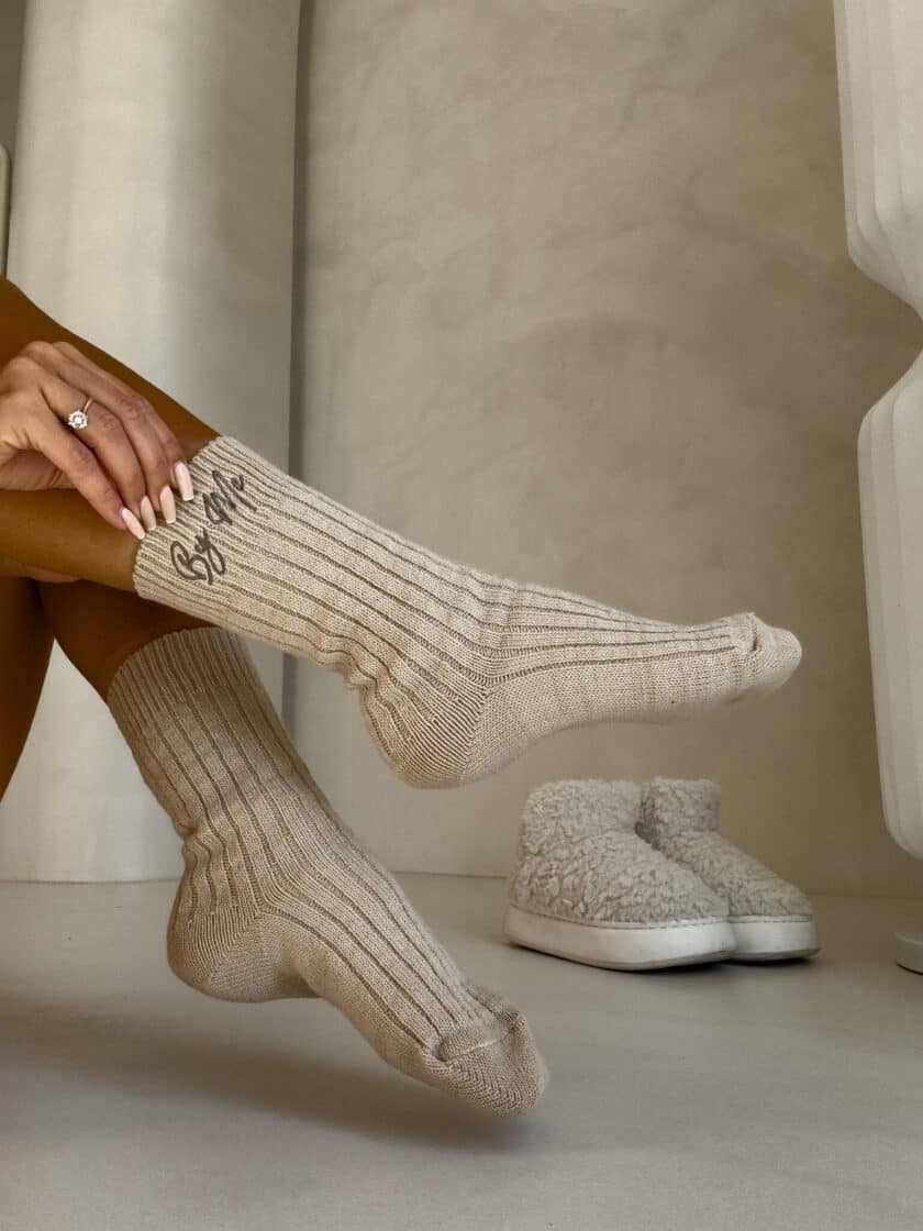 Skarpety WEŁNA – beżowe