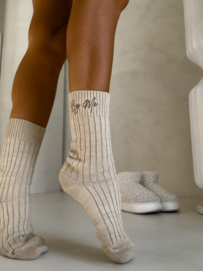 Skarpety WEŁNA – beżowe - obrazek 2