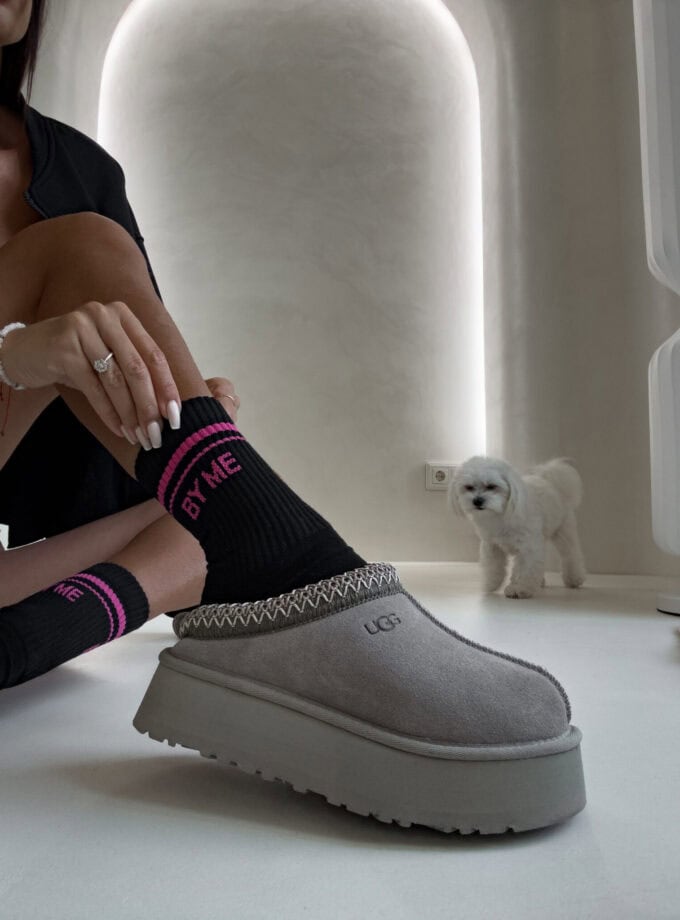 Skarpetki STRIPES – czarno-różowe