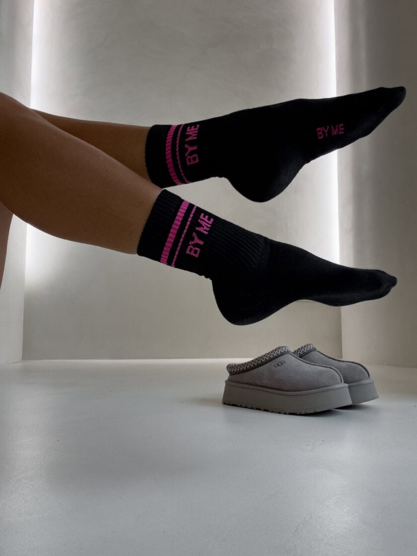 Skarpetki STRIPES – czarno-różowe - obrazek 4