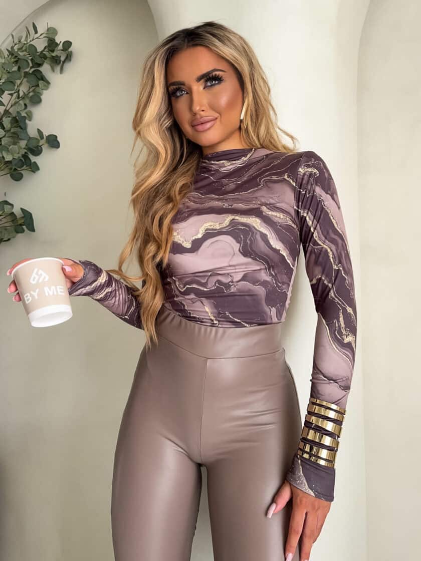 Bluzka SKIN MARMUREK – mokka - obrazek 2