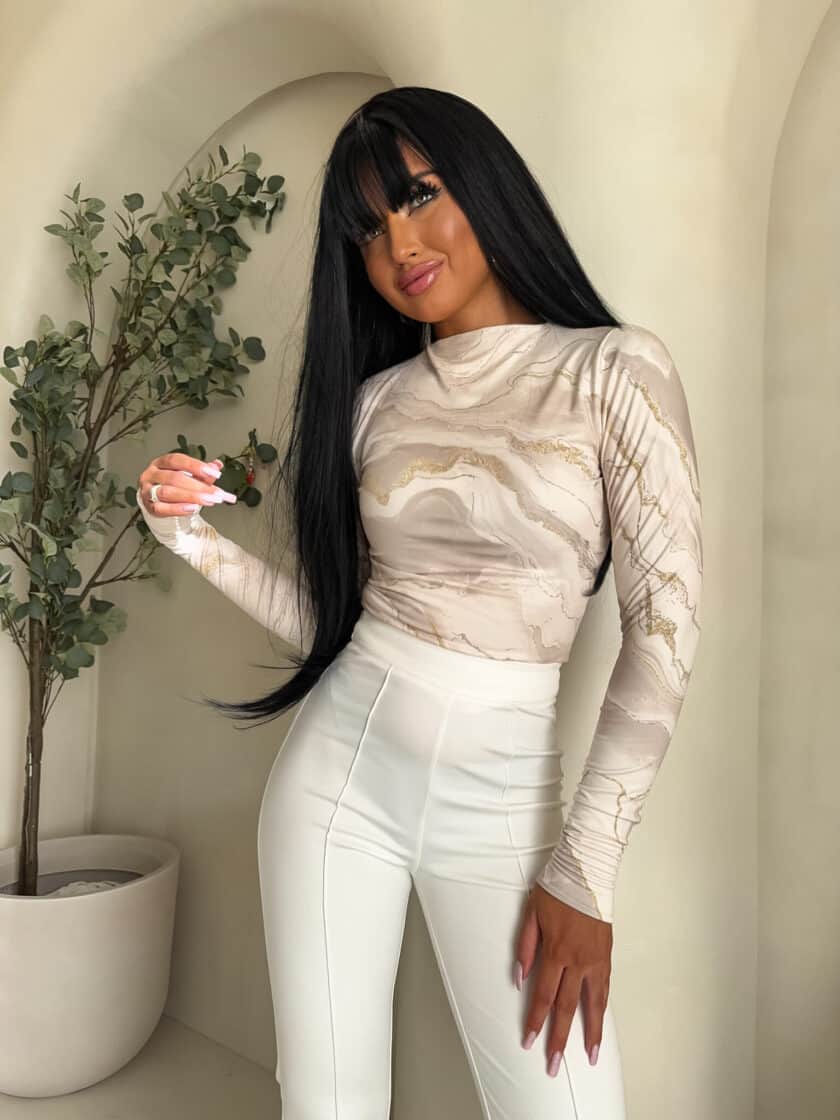 Bluzka SKIN MARMUREK – ecru