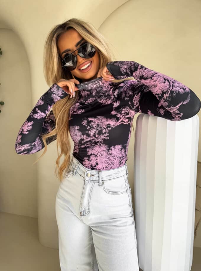 Bluzka SKIN print dior – jasny róż