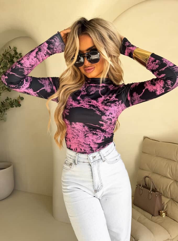 Bluzka SKIN print dior – mocny róż