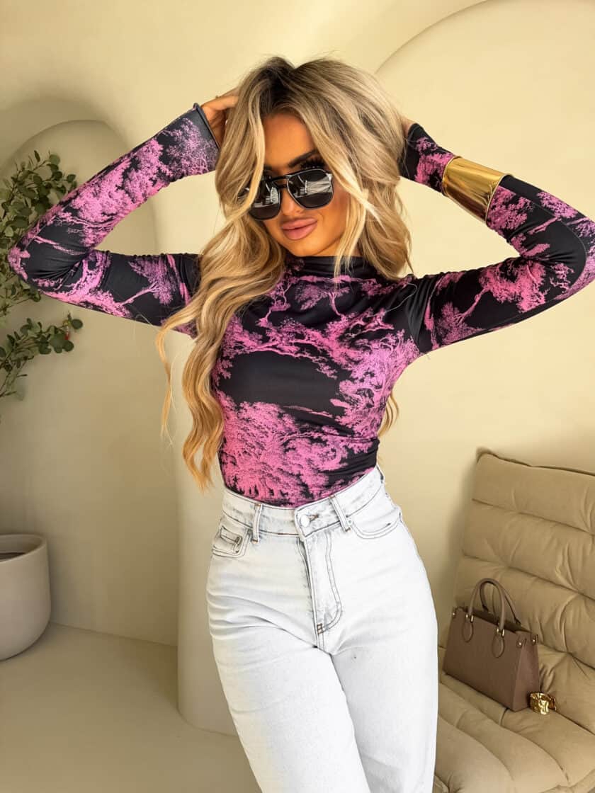 Bluzka SKIN print dior – mocny róż