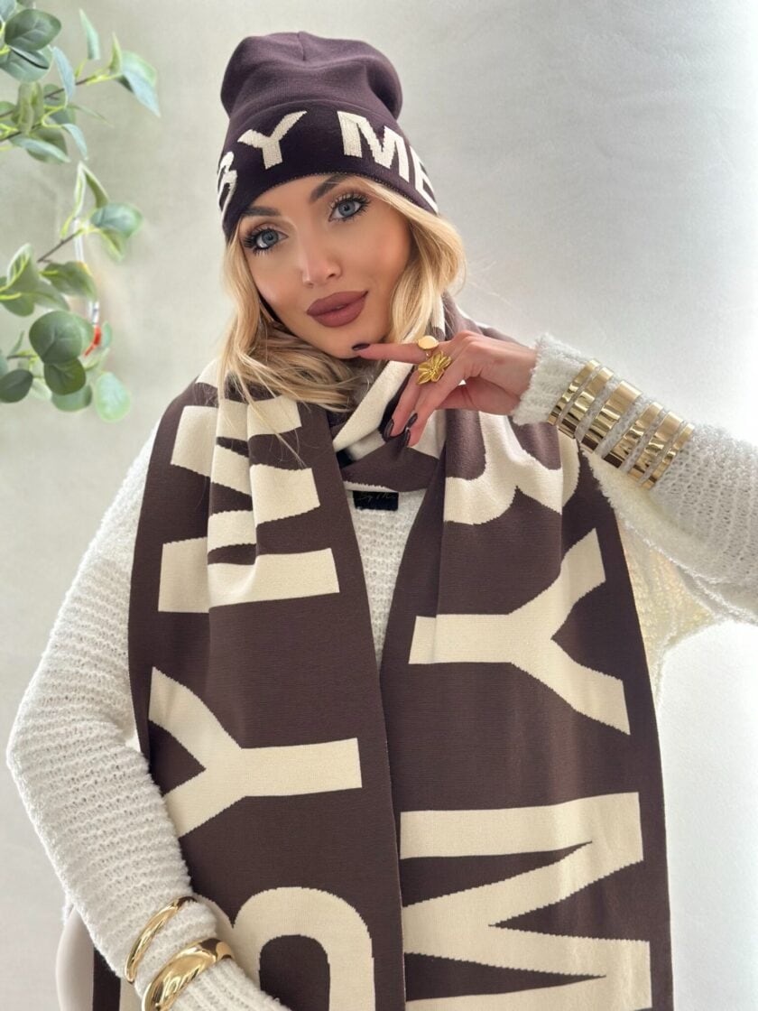 Szal BY ME - czekoladowy - obrazek 5