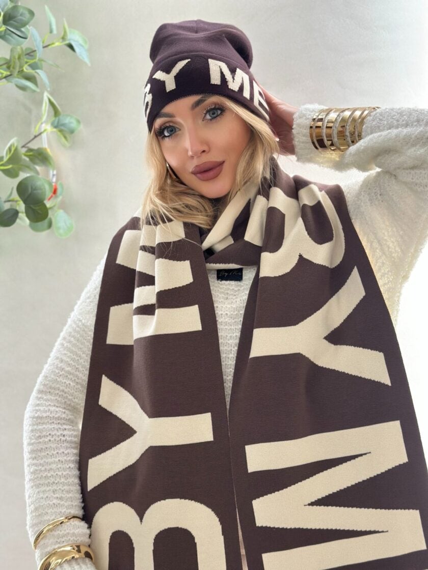 Szal BY ME - czekoladowy - obrazek 7