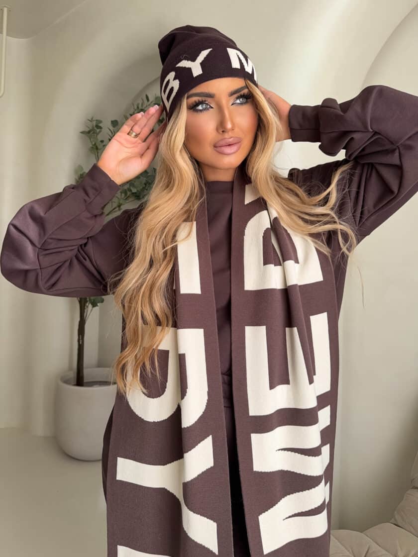 Szal BY ME - czekoladowy - obrazek 3