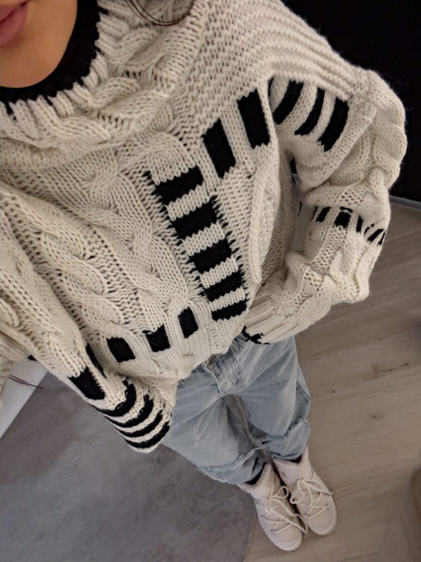 Sweter golf TRAIN – ecru - obrazek 6