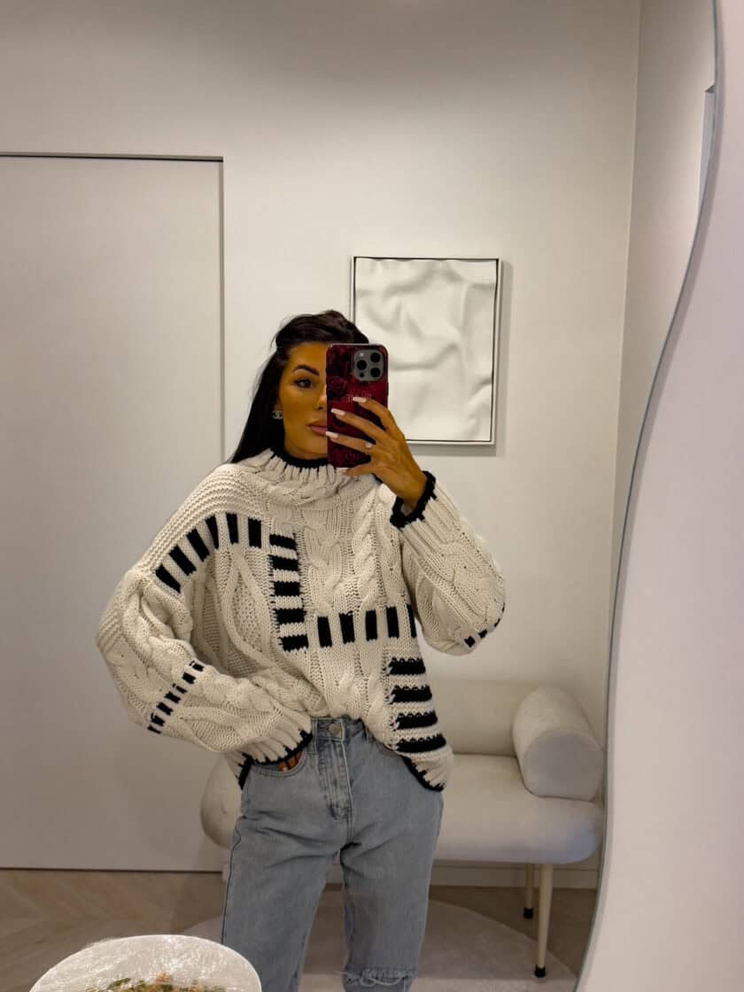 Sweter golf TRAIN – ecru - obrazek 18