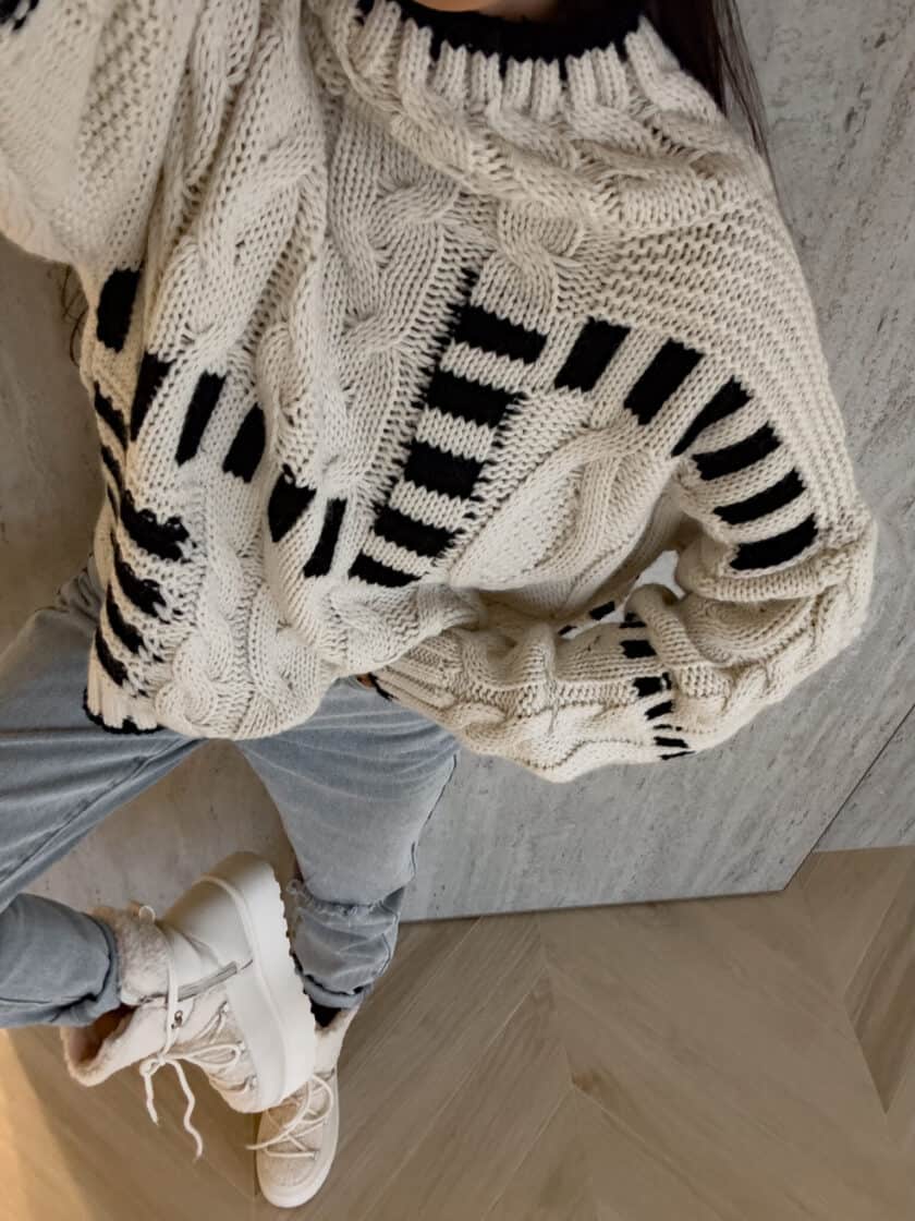 Sweter golf TRAIN – ecru