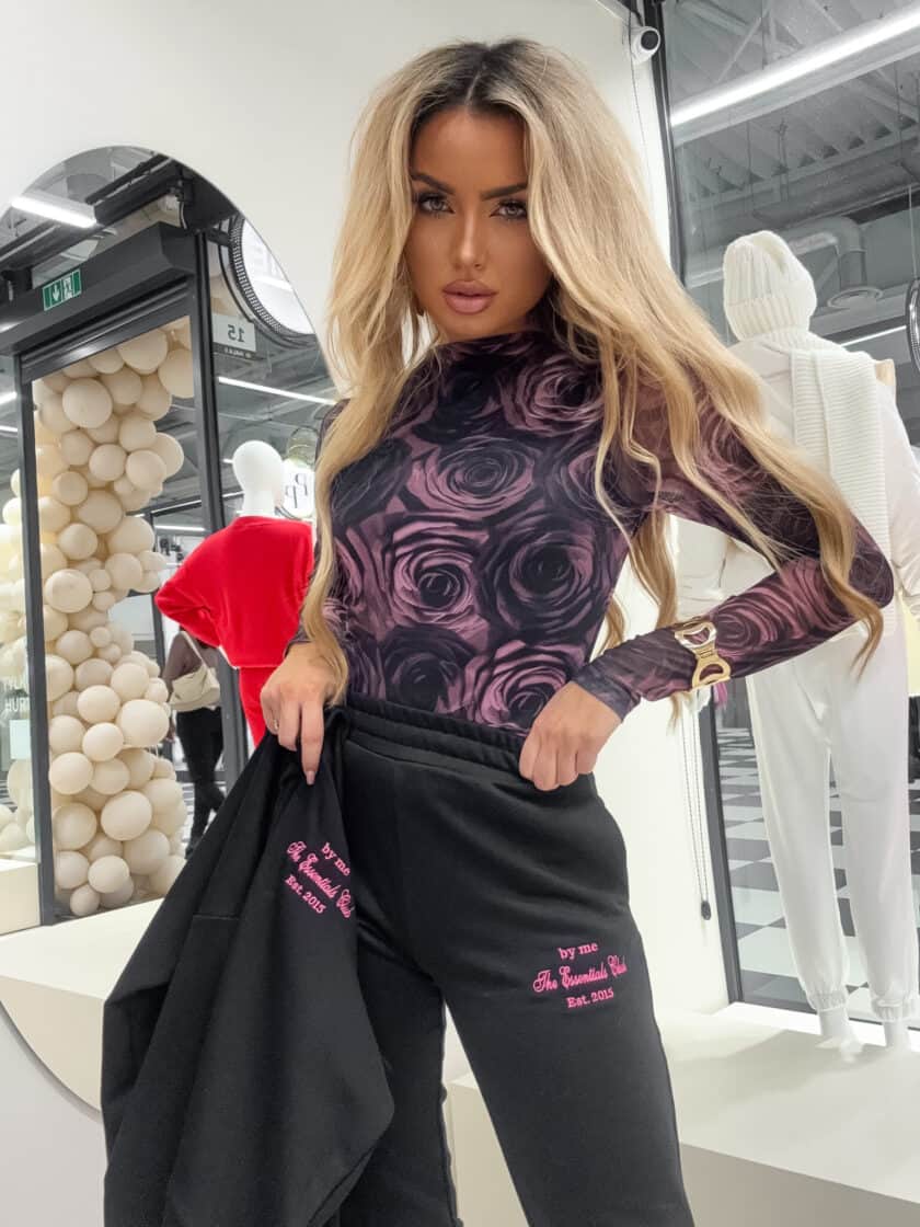 Bluzka SKIN transparent print rose – brudny róż - obrazek 8