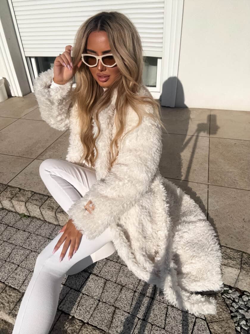 Płaszcz FUR – ecru - obrazek 2