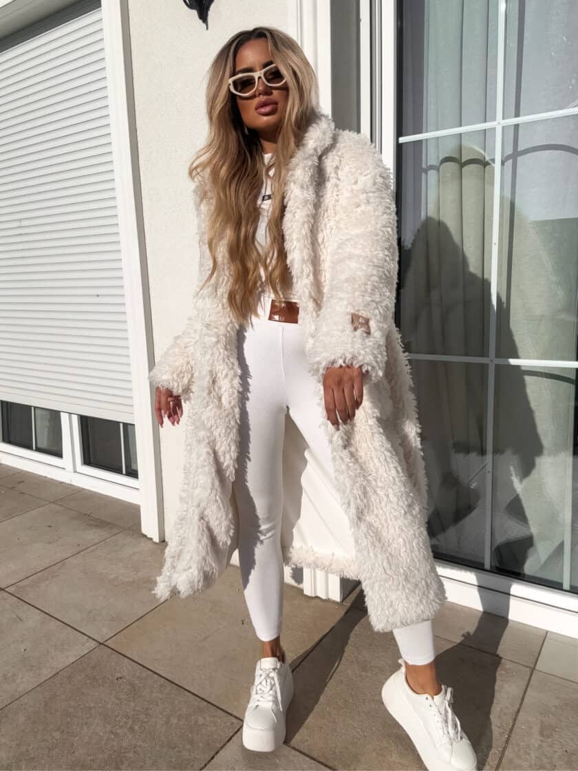 Płaszcz FUR – ecru - obrazek 5