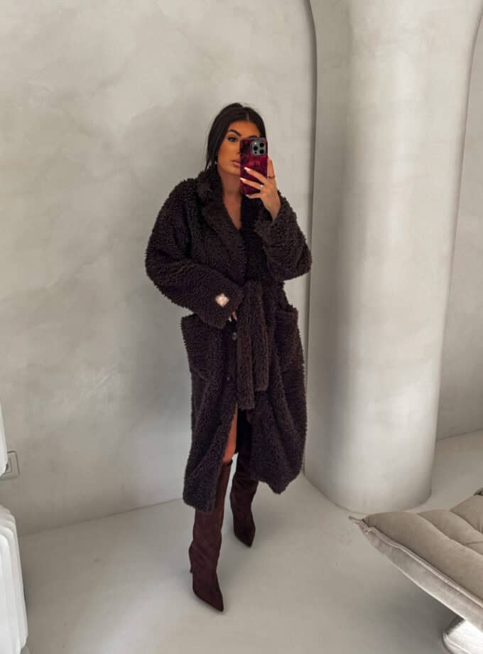 Płaszcz FUR – czekoladowy