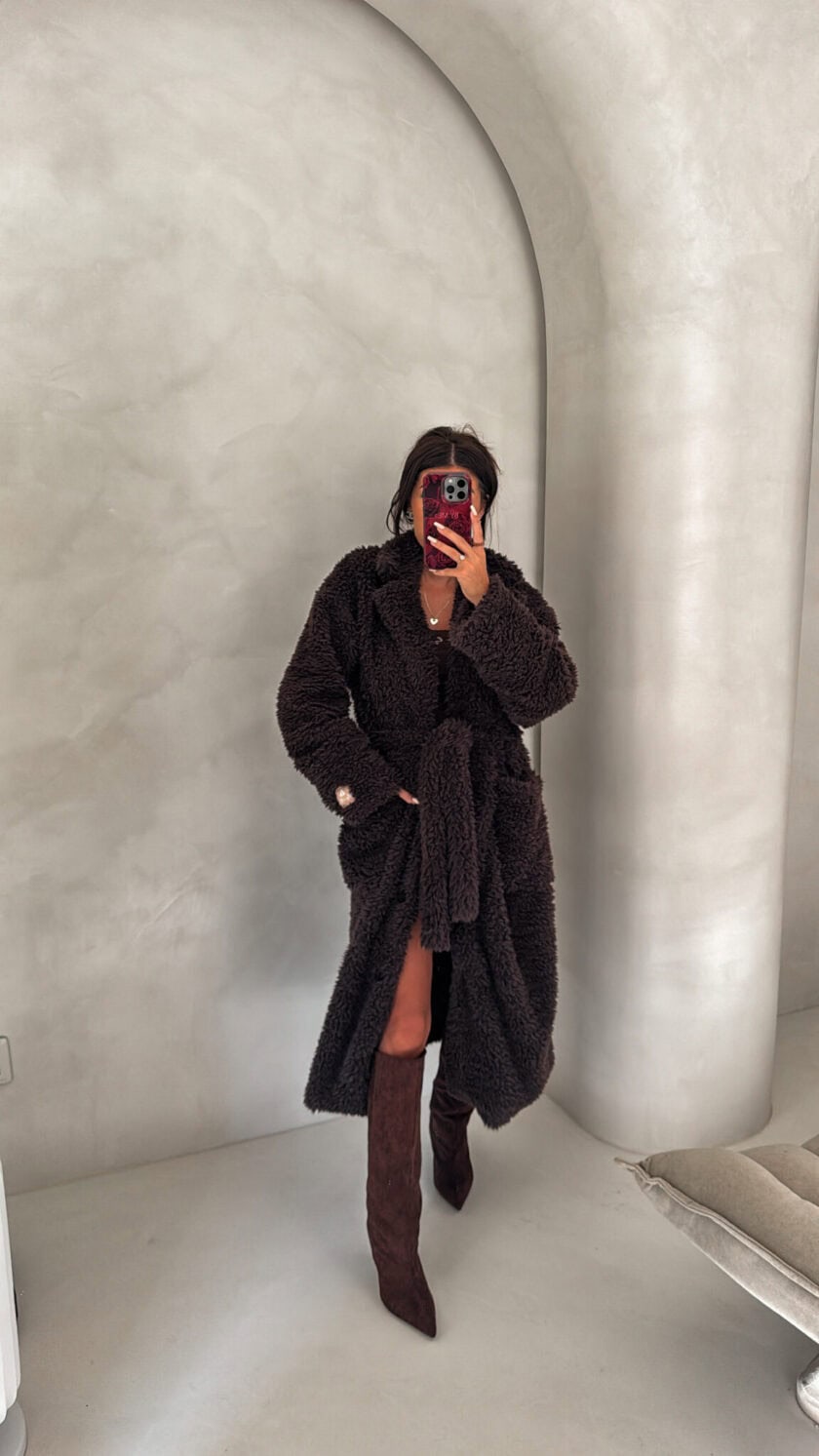 Płaszcz FUR – czekoladowy - obrazek 26