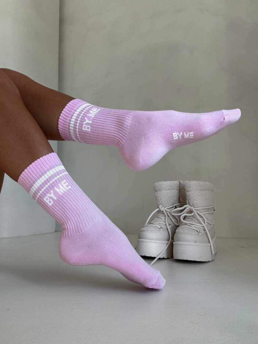 Skarpetki STRIPES – różowo-białe - obrazek 2