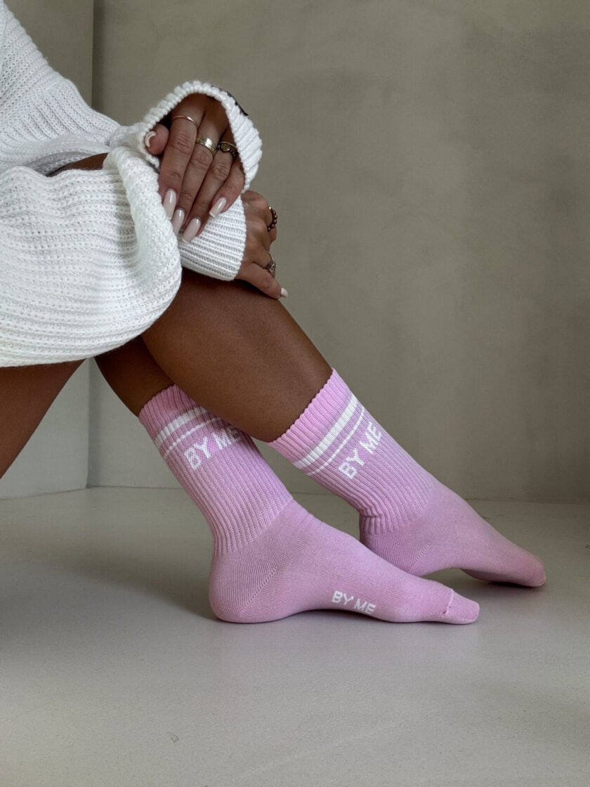 Skarpetki STRIPES – różowo-białe - obrazek 9