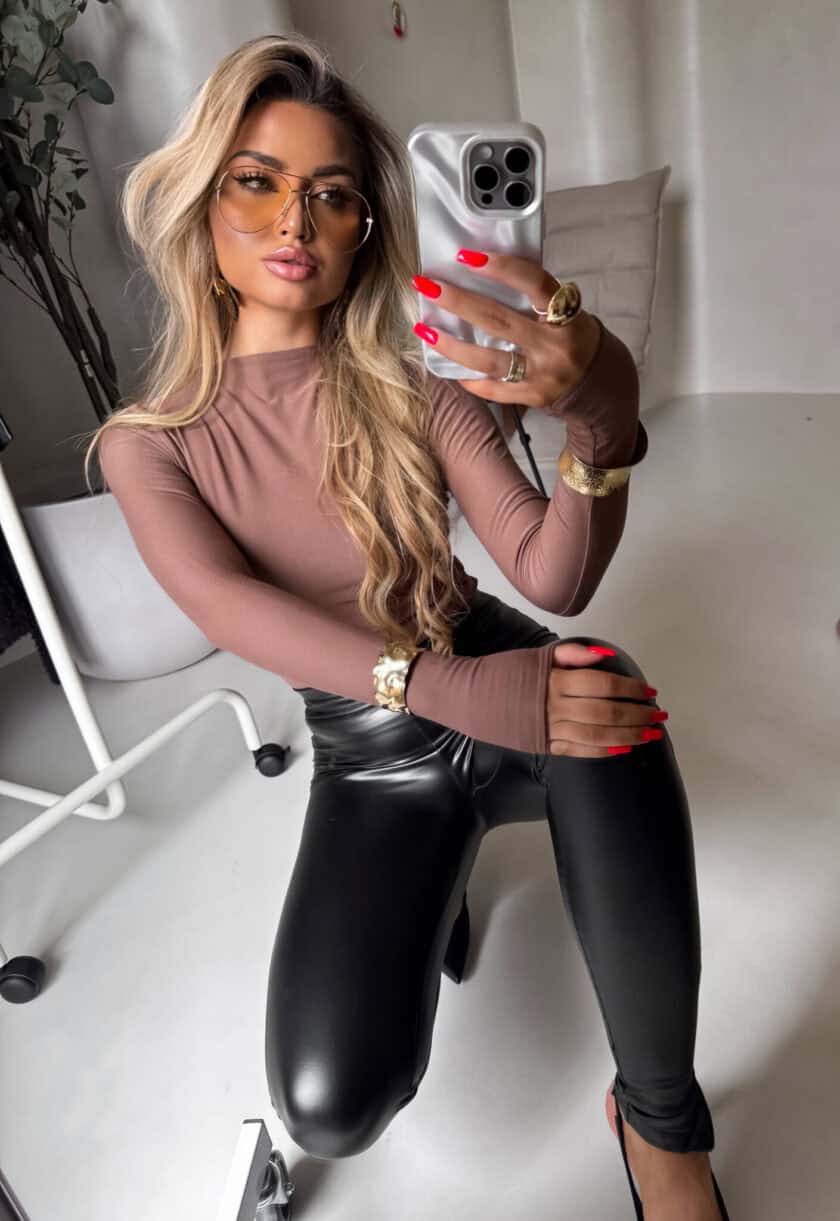 Bluzka SKIN gładka – latte - obrazek 3