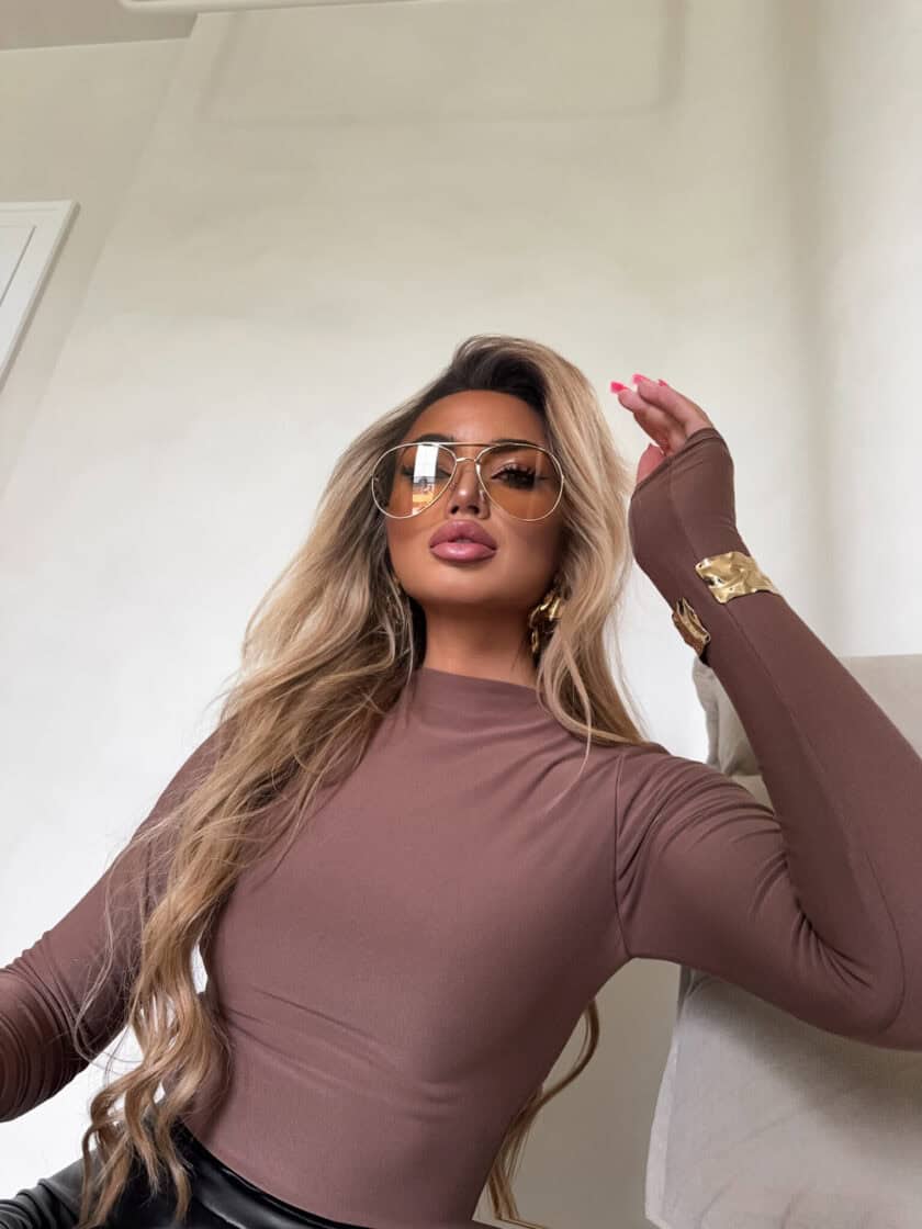 Bluzka SKIN gładka – latte - obrazek 5