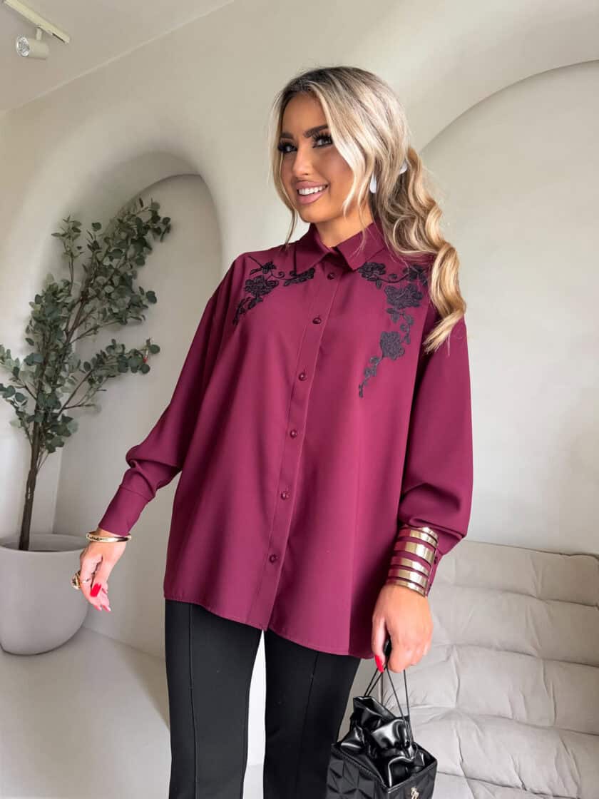Koszula CHARLOTTE - bordo - obrazek 3