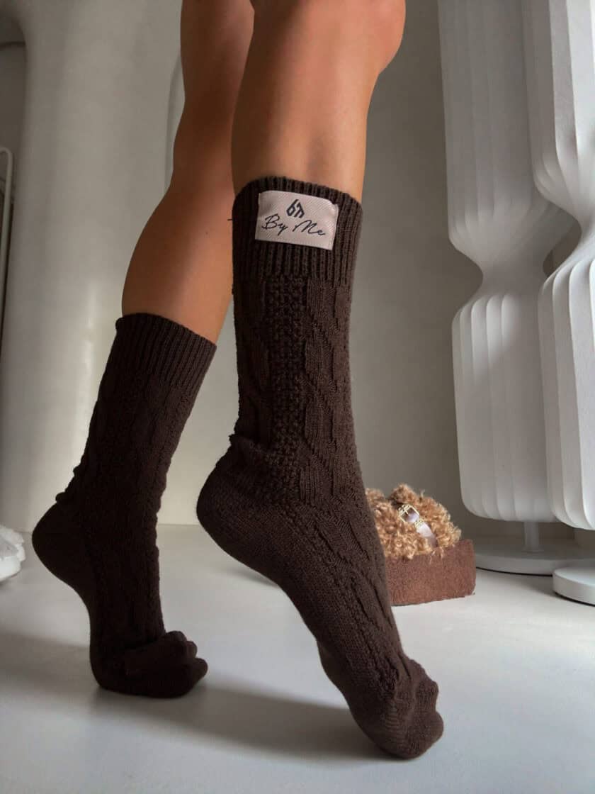 Skarpety WOOL – czekoladowe - obrazek 5