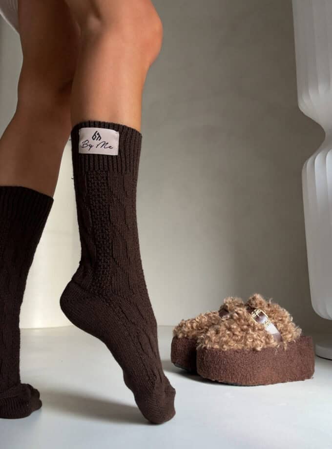 Skarpety WOOL – czekoladowe